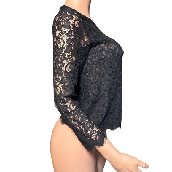 Diane Von Furstenberg Black Lace Blouse - Picture 4 of 6